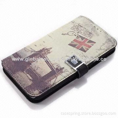 Card Slot Leather Case for Samsung Galaxy S5, ODM and OEM Orders Welcomed